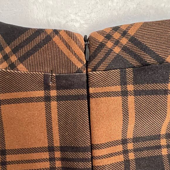 Good American Size 5 US 2XL Peplum Front Cut Out Top Tan Brown Plaid Stretch NWT - Picture 8 of 12